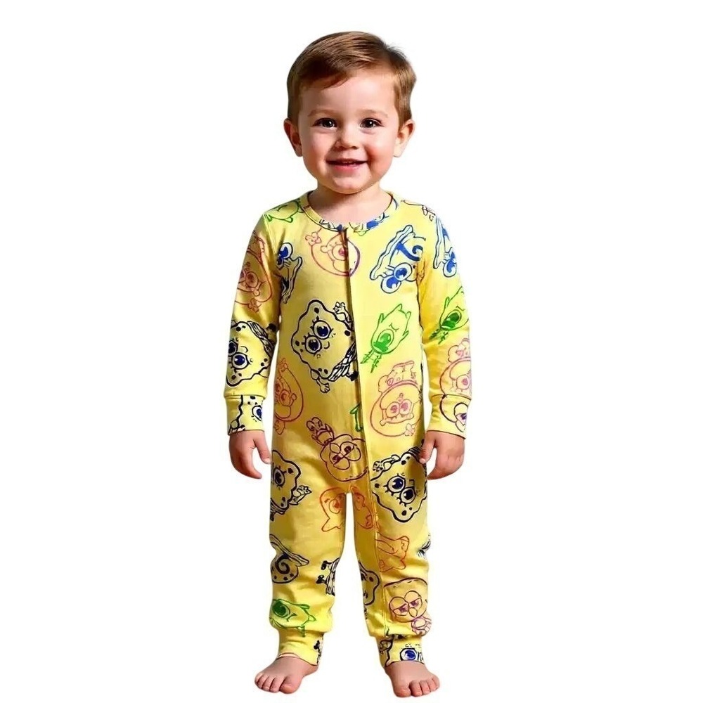 Bluey and SpongeBob SquarePants Baby Pajamas Bundle 2 Pack Sleepers 18MOS NWT - Picture 3 of 7